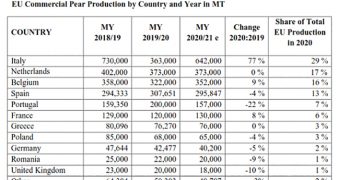 EU pear crop rebounds